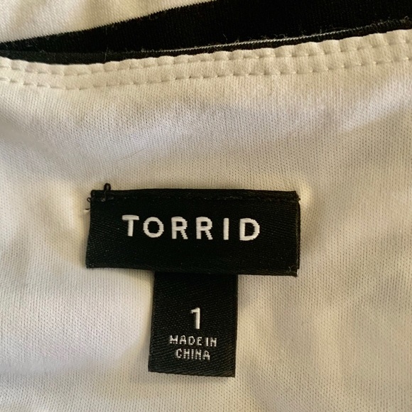 Torrid Black + White Striped Dress - Picture 3 of 4